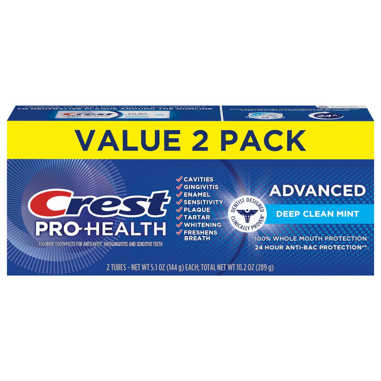 Crest Pro-Health Advanced Toothpaste - Deep Clean Mint, 2 Pk; image 1 of 6