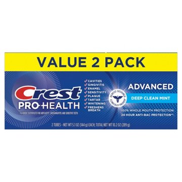 Crest Pro-Health Advanced Toothpaste - Deep Clean Mint, 2 Pk