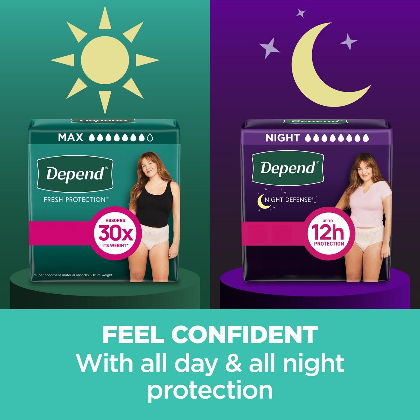 Depend Fresh Protection Adult Incontinence Maximum Underwear - Medium; image 2 of 6