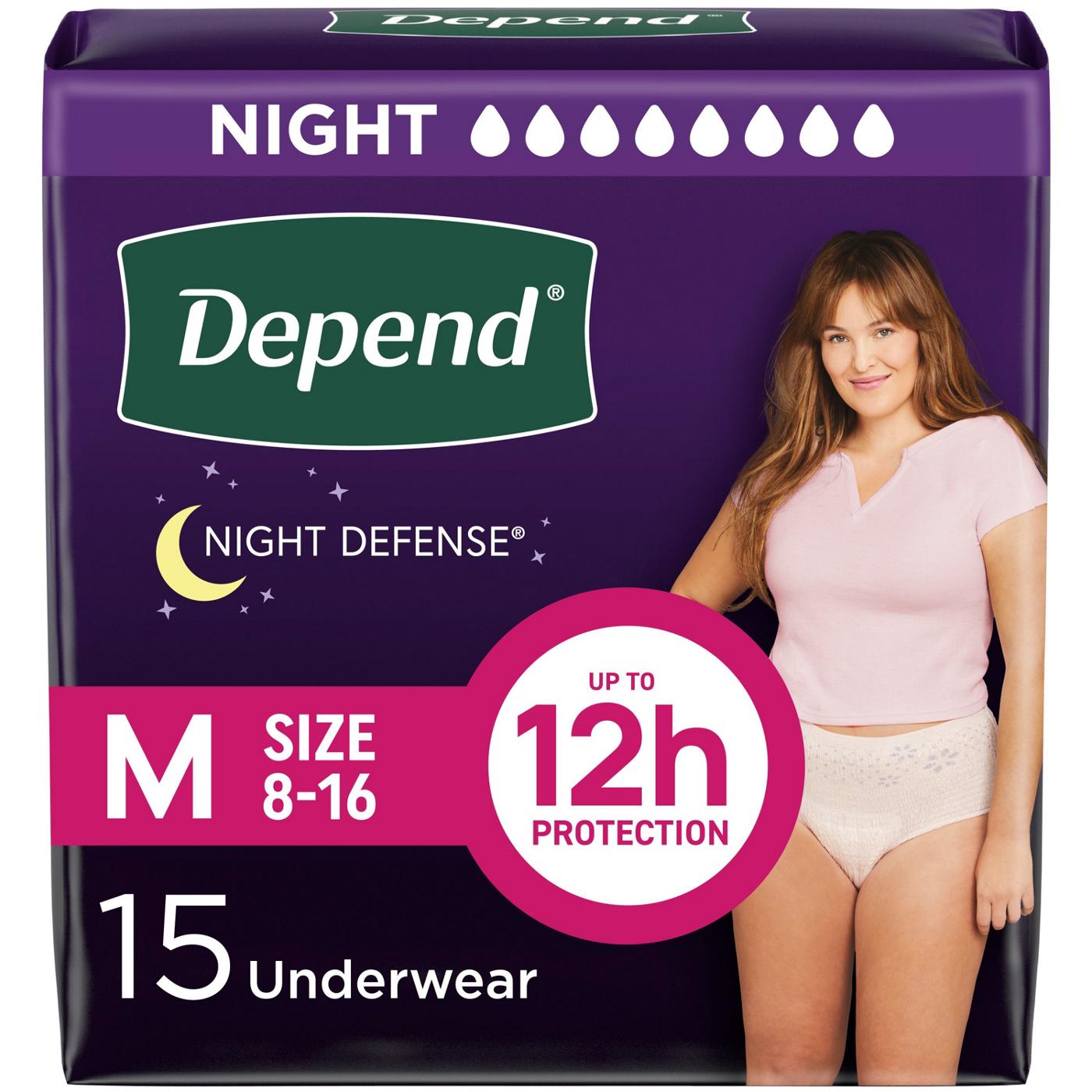 Depend Night Defense Adult Incontinence Overnight Underwear - Medium; image 1 of 7