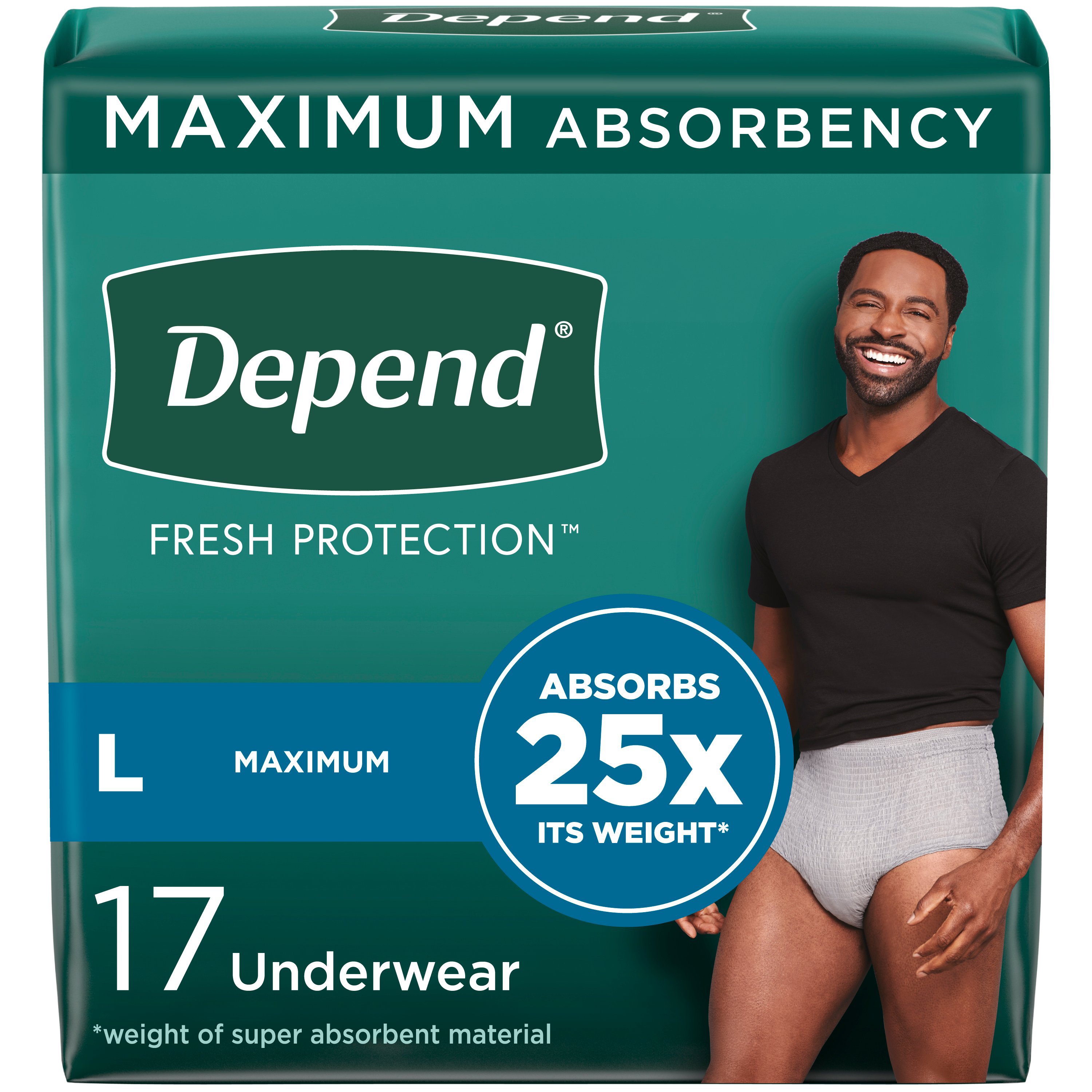 Depend Fit Flex Incontinence Underwear For Men Maximum Absorbency L Grey Shop Incontinence At H E B