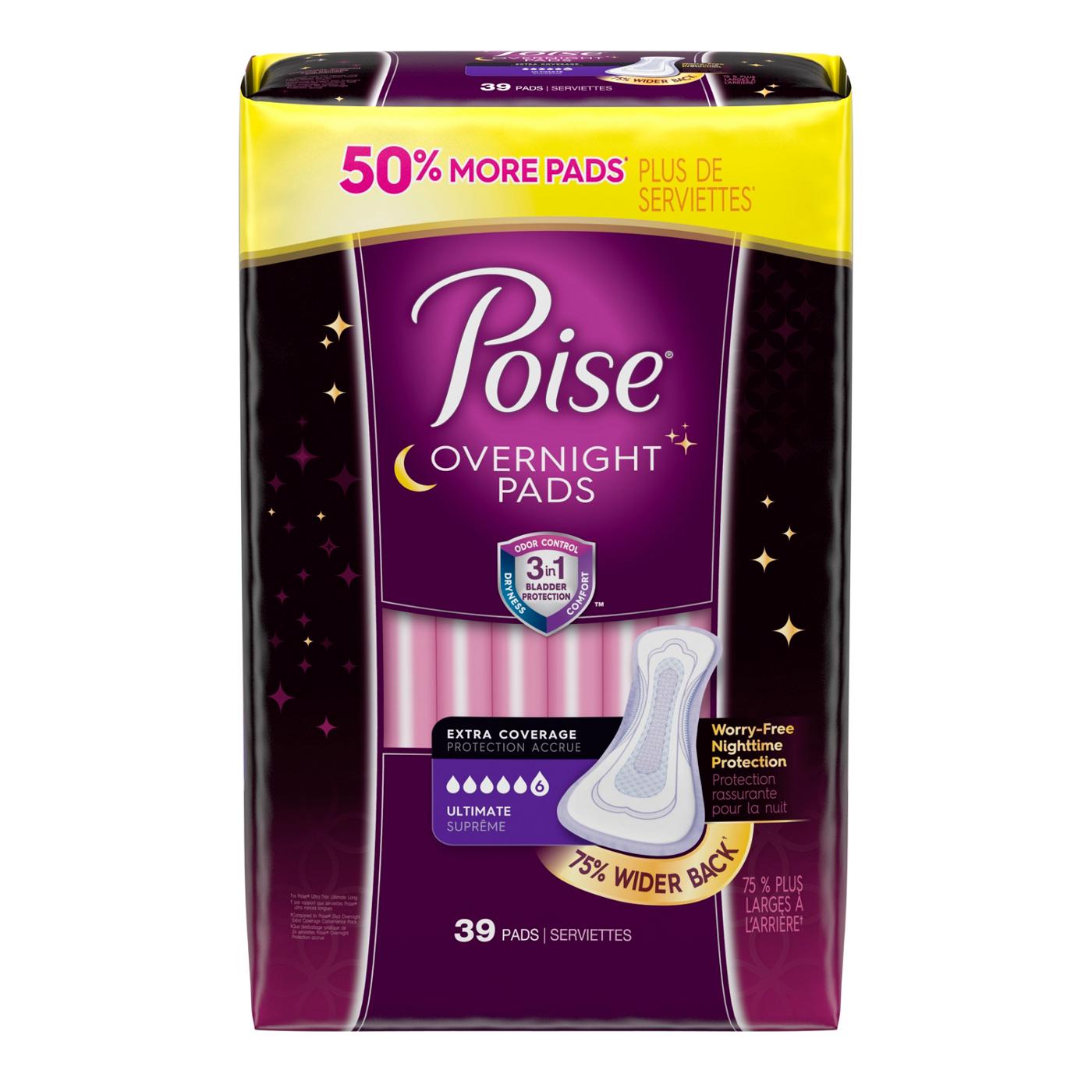 Poise Overnight Incontinence Pads For Women Ultimate Absorbency