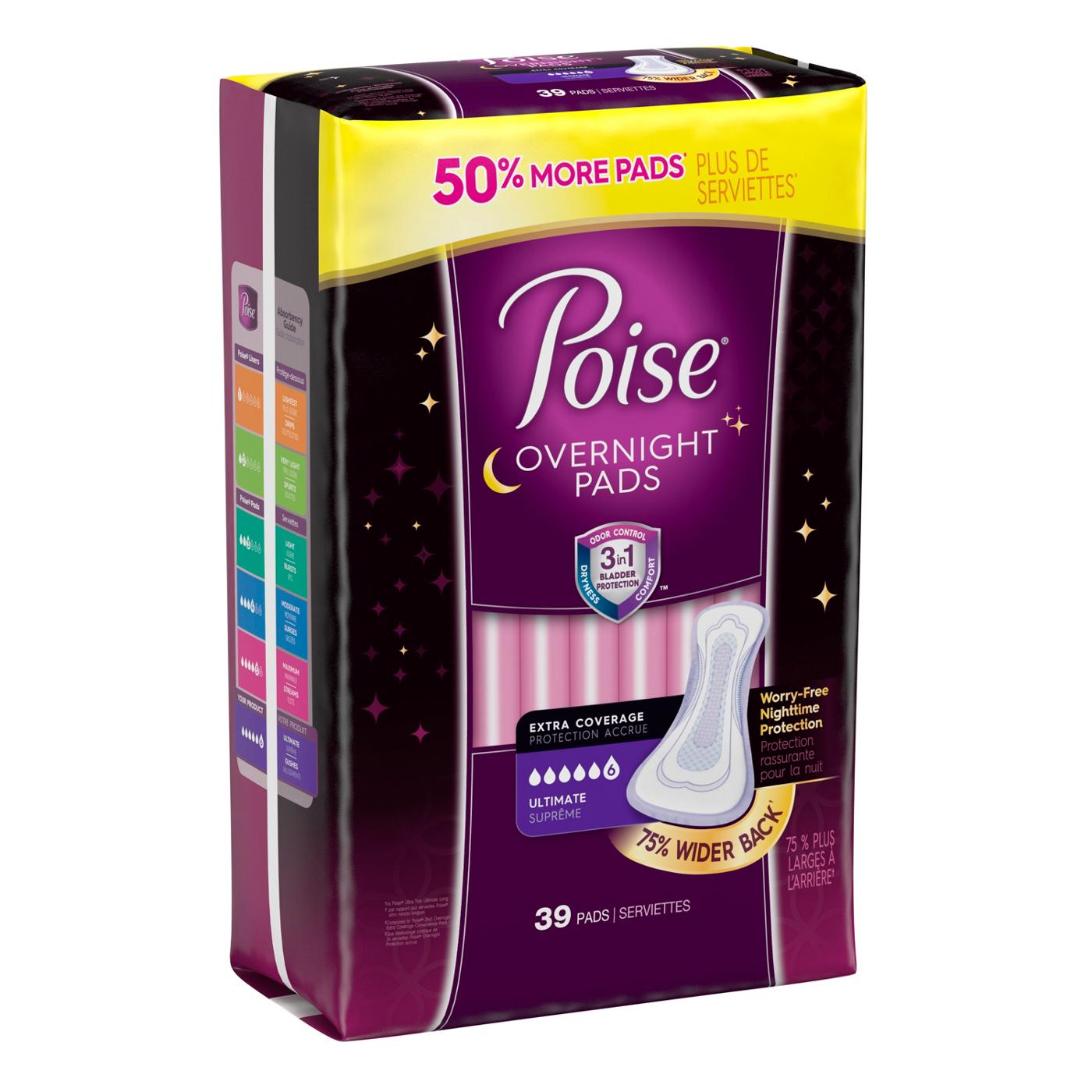 Poise Overnight Incontinence Pads For Women Ultimate Absorbency