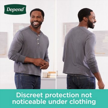 Depend Fresh Protection Men's Adult Incontinence Underwear -  L, Grey, 28 ct