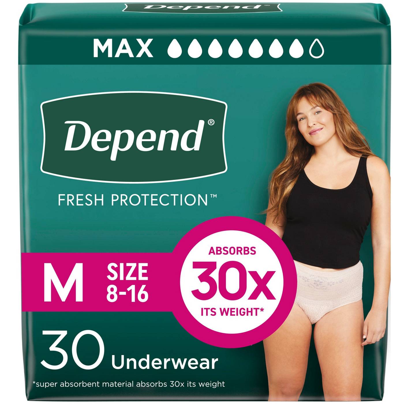 Depend Fresh Protection Adult Incontinence Maximum Underwear - Medium; image 1 of 4