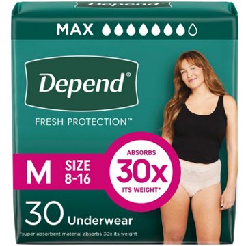 Depend Fresh Protection Adult Incontinence Maximum Underwear - Medium, 30 ct