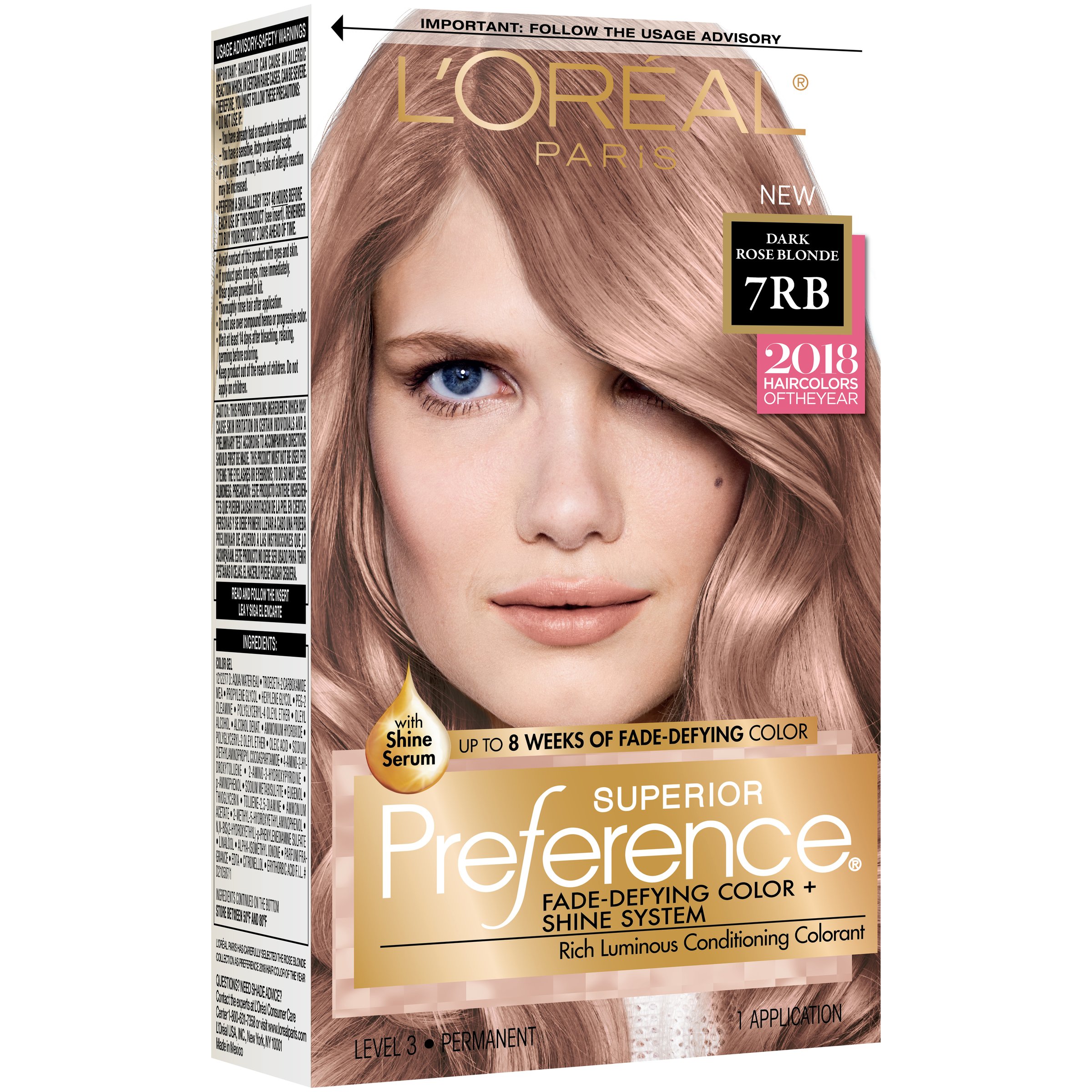 L'Oreal Paris Superior Preference Permanent Hair Color, 7RB Dark Rose  Blonde - Shop Hair Care at H-E-B