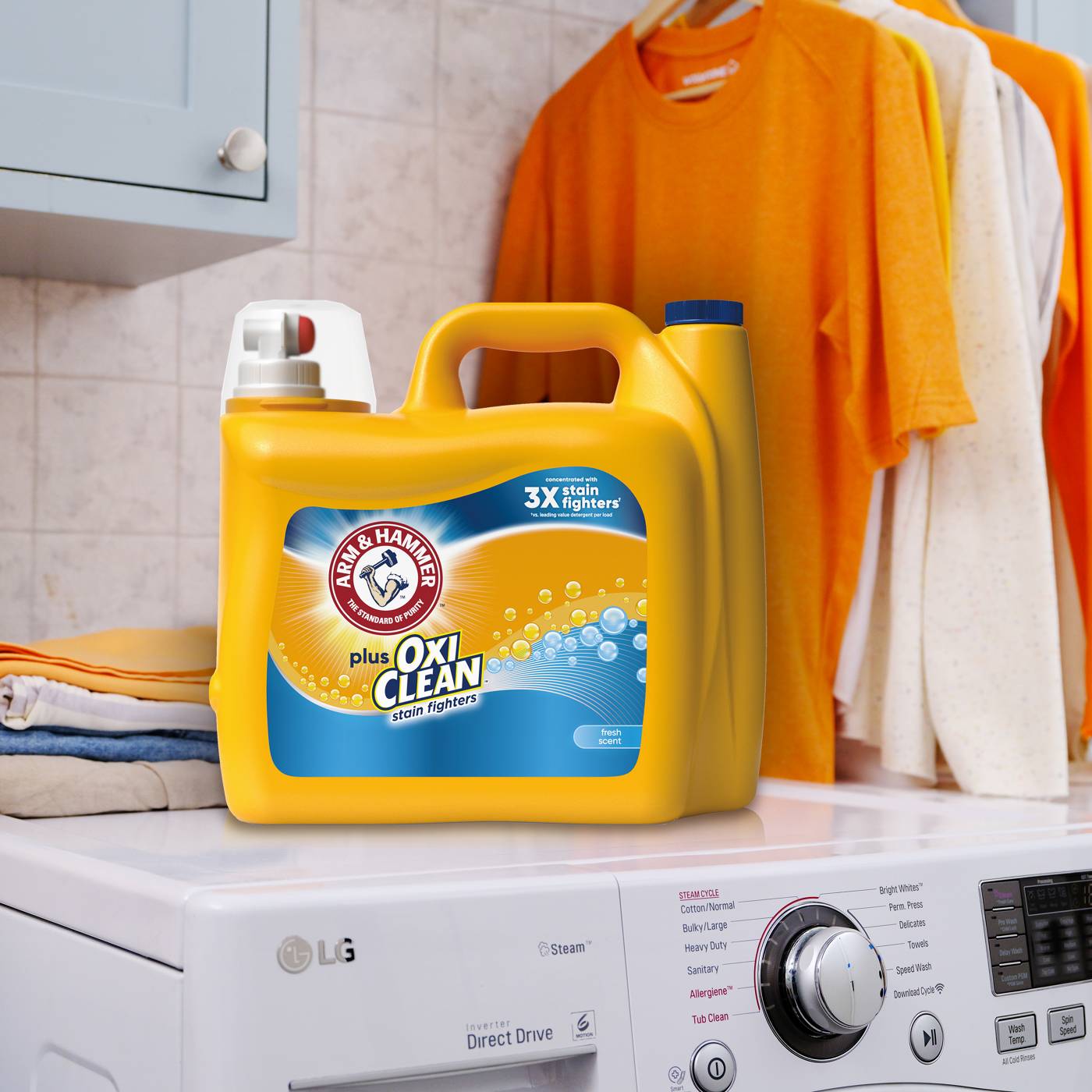 Arm & Hammer Plus OxiClean HE Liquid Laundry Detergent, 128 Loads - Fresh Scent; image 2 of 14