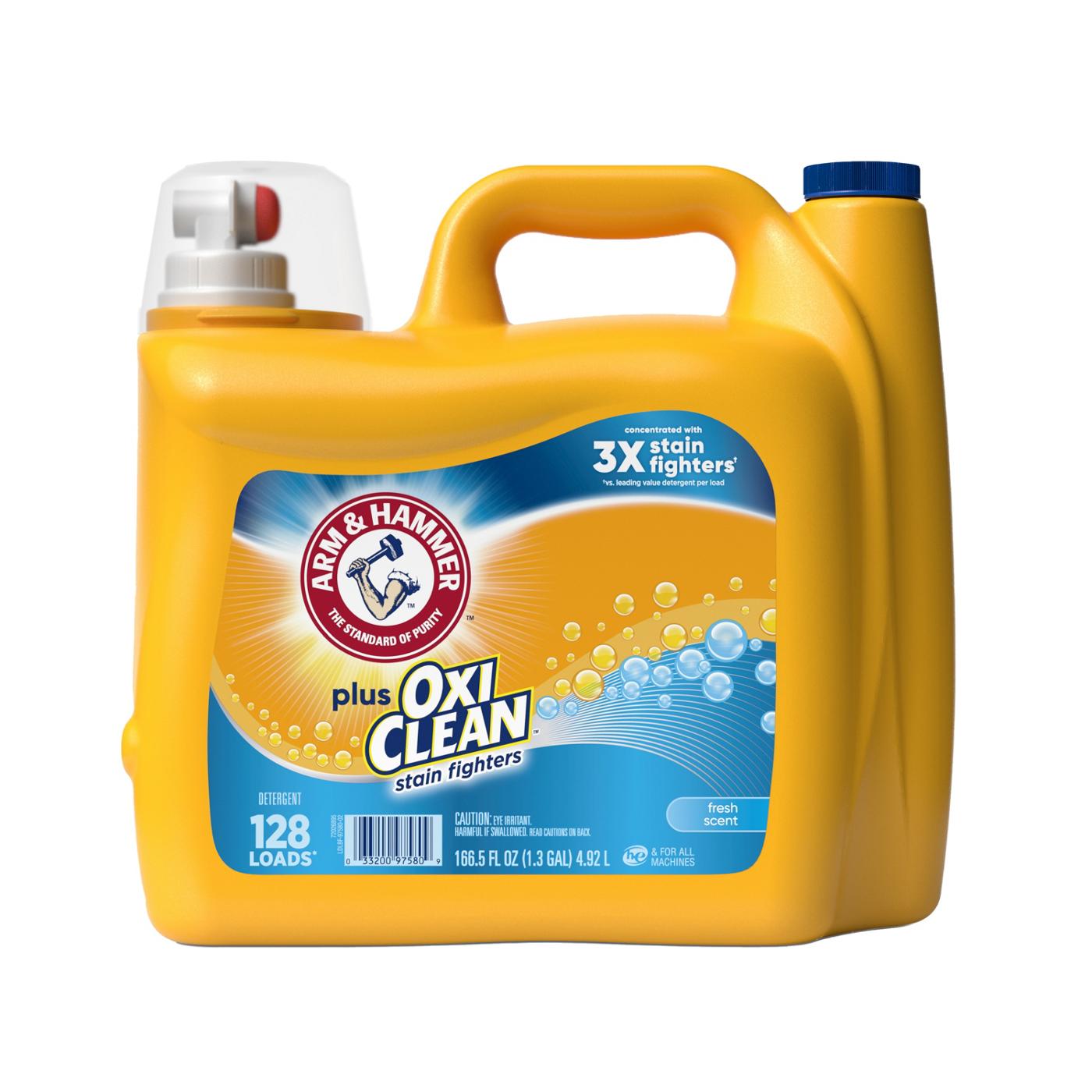 Arm & Hammer Plus OxiClean HE Liquid Laundry Detergent, 128 Loads - Fresh Scent; image 1 of 4