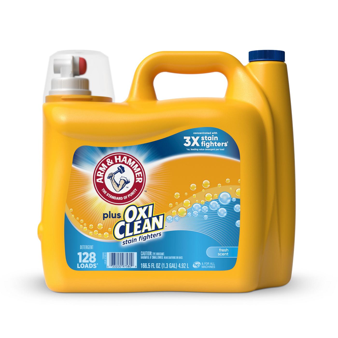 Arm & Hammer Plus OxiClean HE Liquid Laundry Detergent, 128 Loads - Fresh Scent; image 1 of 3