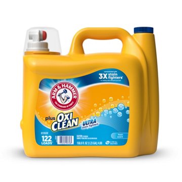 Arm & Hammer Plus OxiClean HE Liquid Laundry Detergent, 122 Loads - Fresh Scent, 158.6 oz
