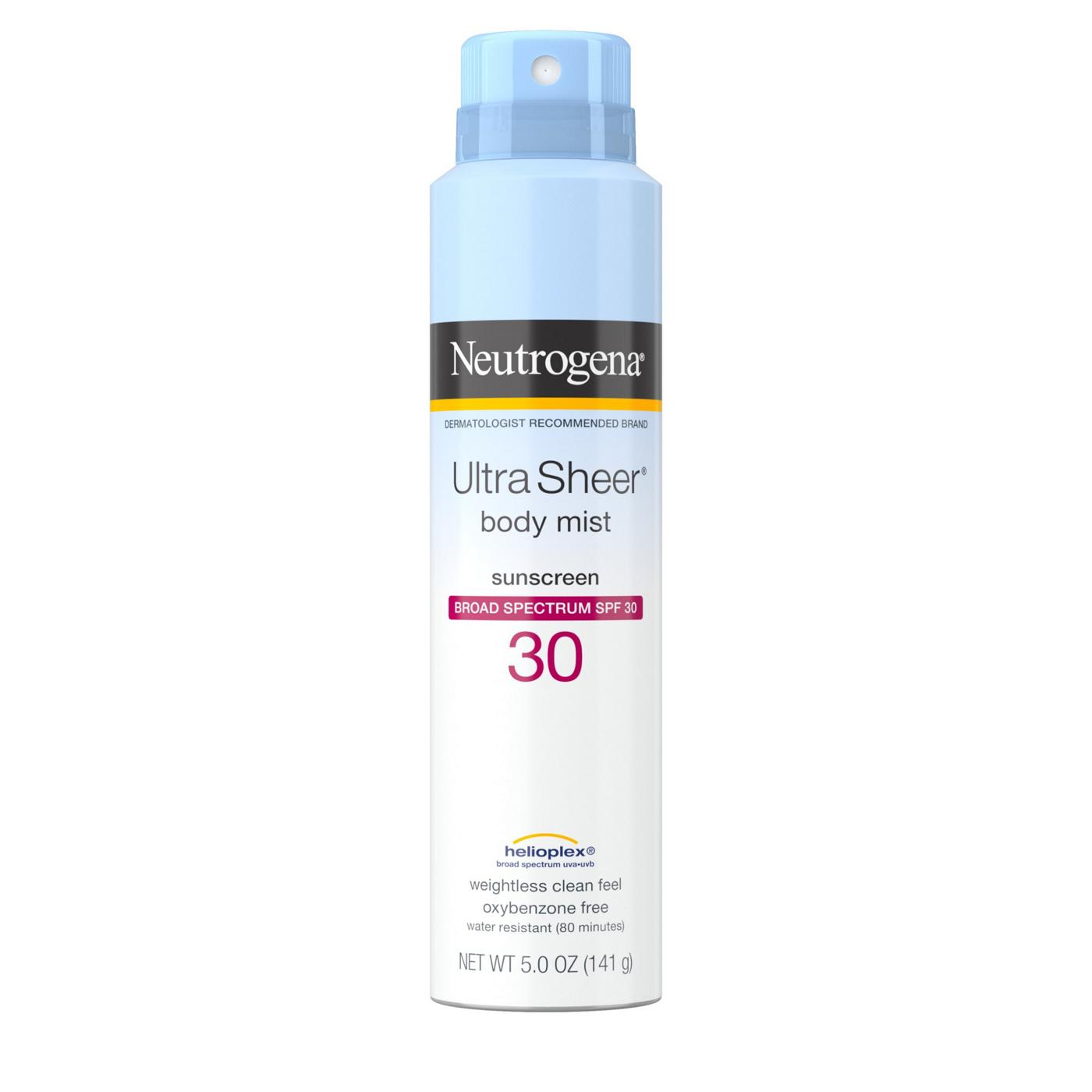 Neutrogena Ultra Sheer Body Mist Sunscreen Spray - SPF 30; image 1 of 6