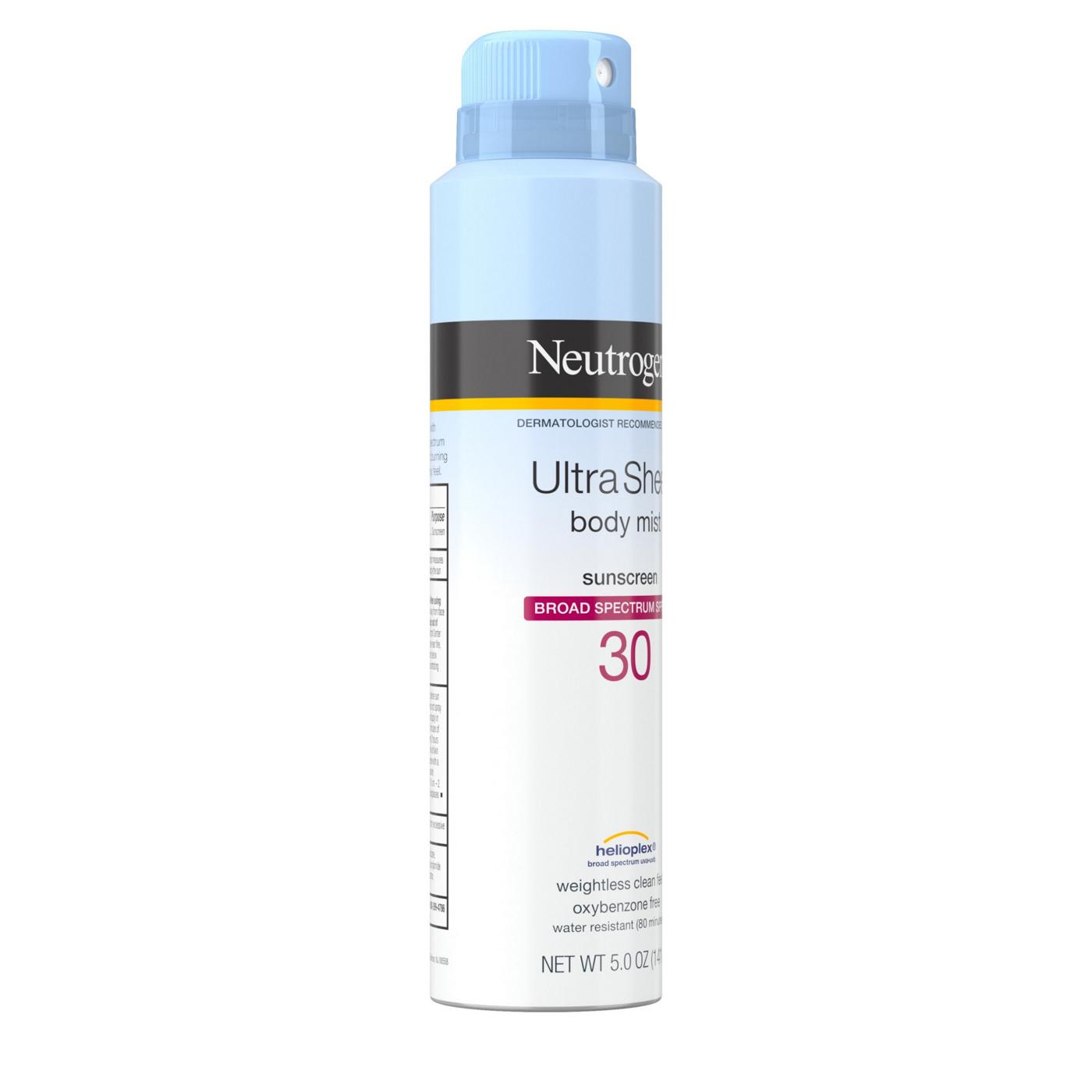 Neutrogena Ultra Sheer Body Mist Sunscreen Spray - SPF 30; image 2 of 6