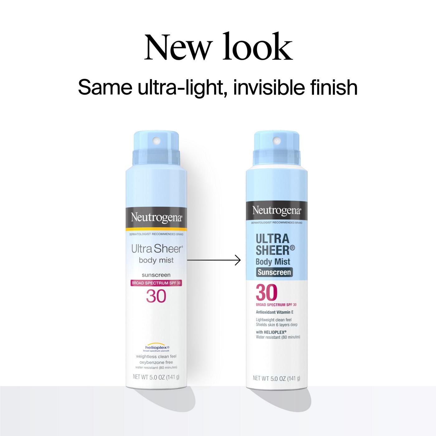 Neutrogena Ultra Sheer Body Mist Sunscreen Spray - SPF 30; image 4 of 8