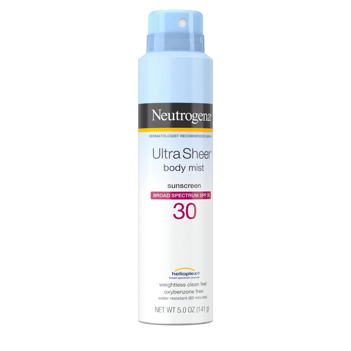 Neutrogena Ultra Sheer Body Mist Sunscreen Spray - SPF 30; image 6 of 8