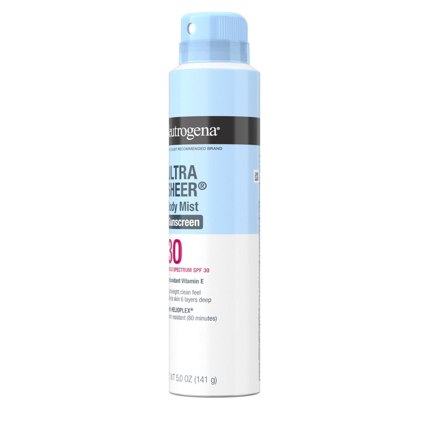 Neutrogena Ultra Sheer Body Mist Sunscreen Spray - SPF 30; image 8 of 8