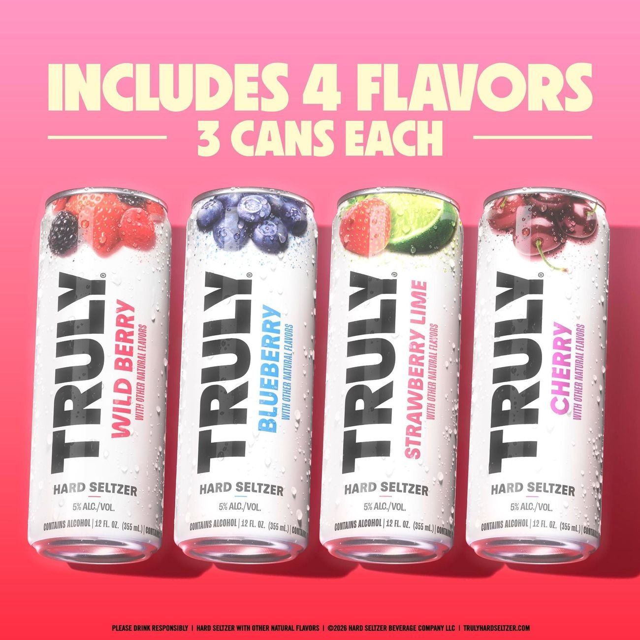 TRULY ハードセルツァー アルコール8% 12缶入り Truly Hard Seltzer Berry Variety 12 pk Cans - Shop Malt beverages