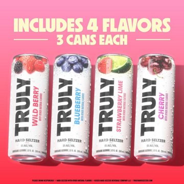 Truly Hard Seltzer Berry Variety 12 pk Cans, 12 oz