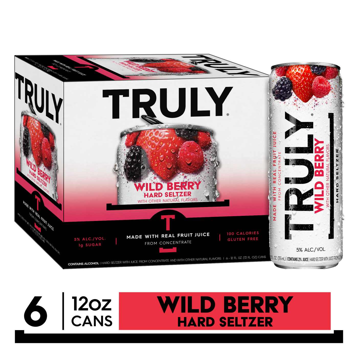 Truly Wild Berry Hard Seltzer 6 pk Cans; image 3 of 4