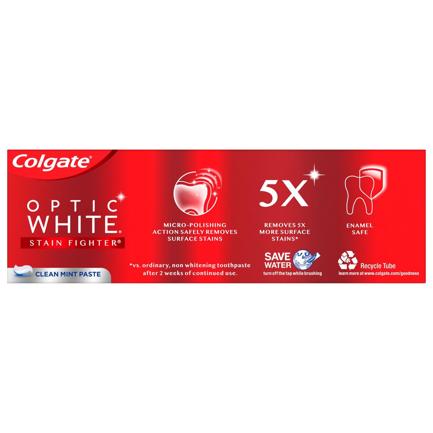 Colgate Optic White Anticavity Toothpaste - Clean Mint; image 5 of 10