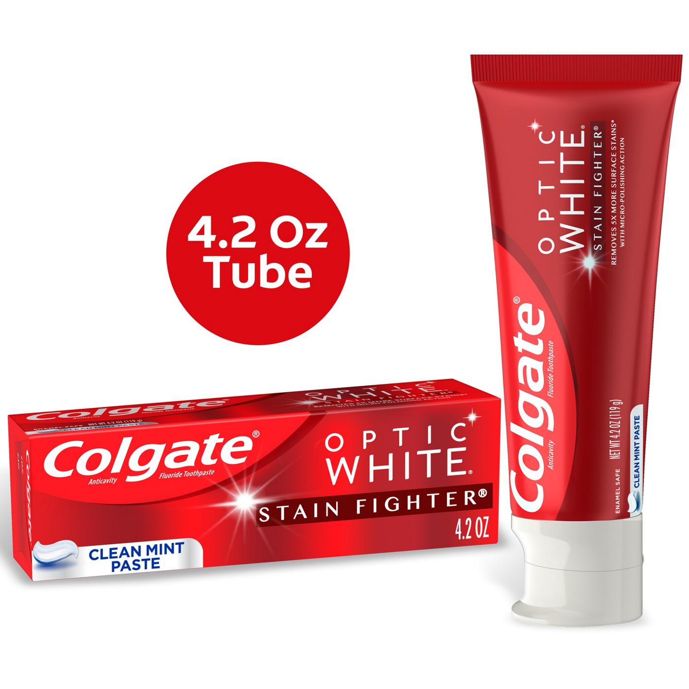 Colgate Optic White Anticavity Toothpaste - Clean Mint; image 8 of 10