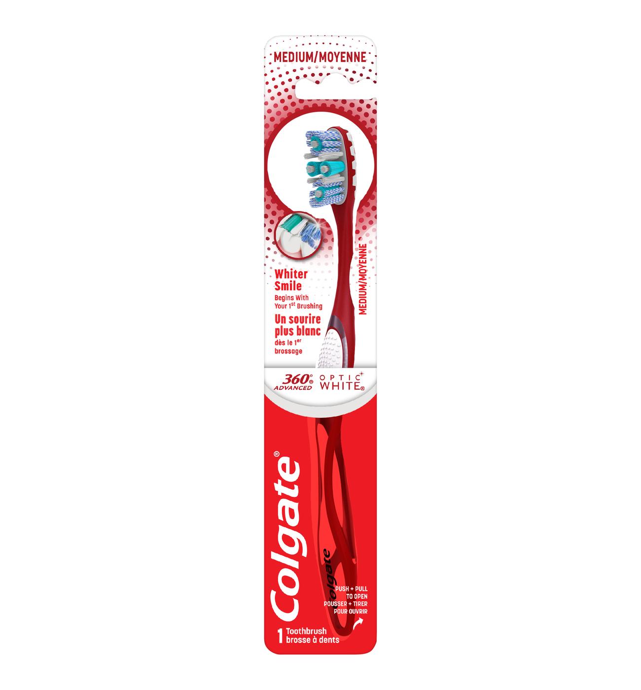 Colgate 360 Advanced Optic White Toothbrush - Medium; image 1 of 7