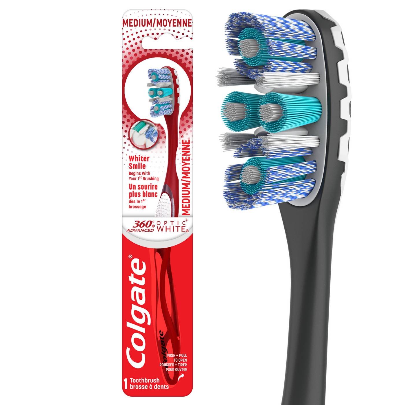 Colgate 360 Advanced Optic White Toothbrush - Medium; image 2 of 7