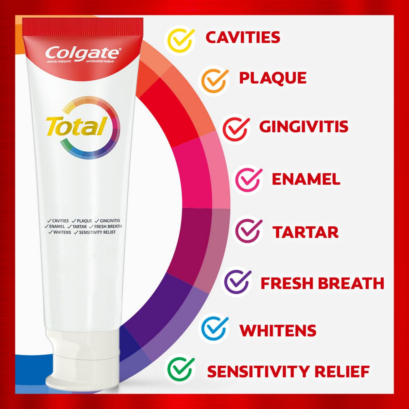 Colgate Total Gel Toothpaste - Fresh Mint Stripe, 2 Pk; image 3 of 13