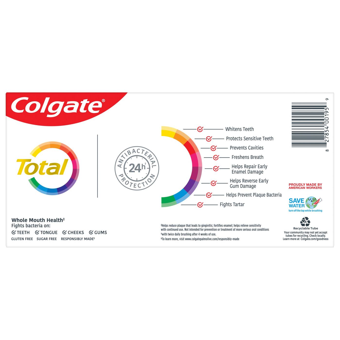 Colgate Total Gel Toothpaste - Fresh Mint Stripe, 2 Pk; image 4 of 13