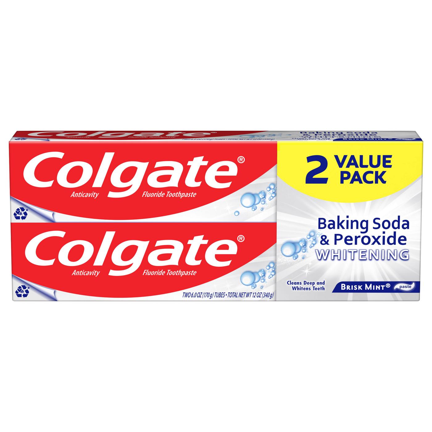 Colgate Baking Soda & Peroxide Whitening Brisk Mint Paste; image 1 of 2