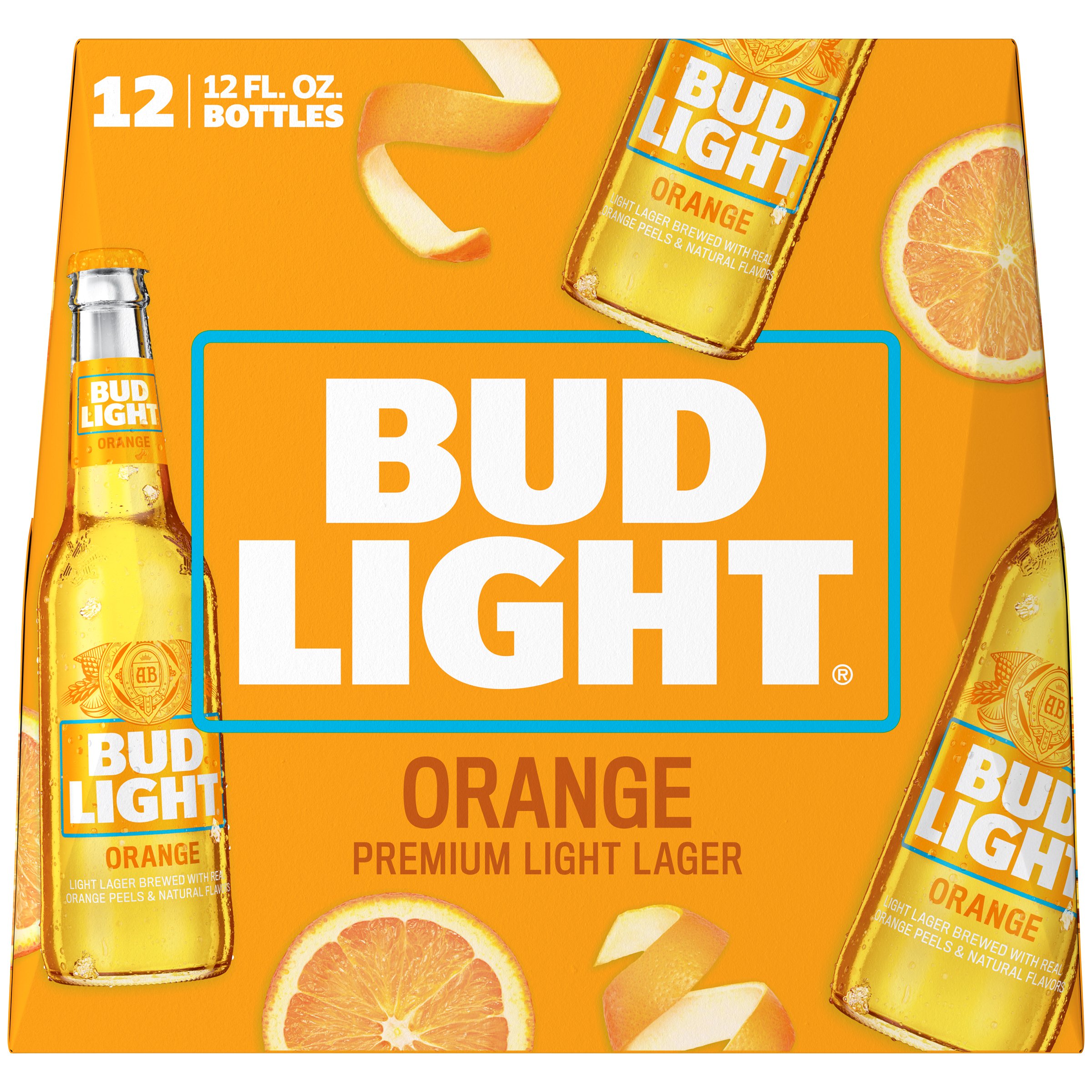 Bud Light Orange Beer 12 Oz Bottles