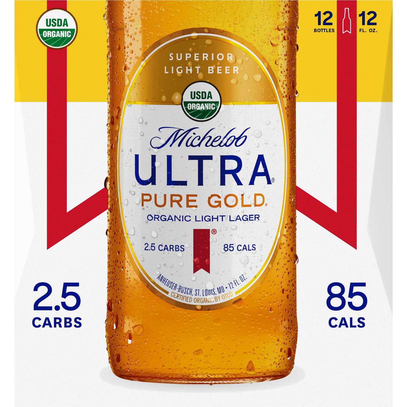Michelob Ultra Pure Gold Lager Beer 12 oz Bottles; image 1 of 2