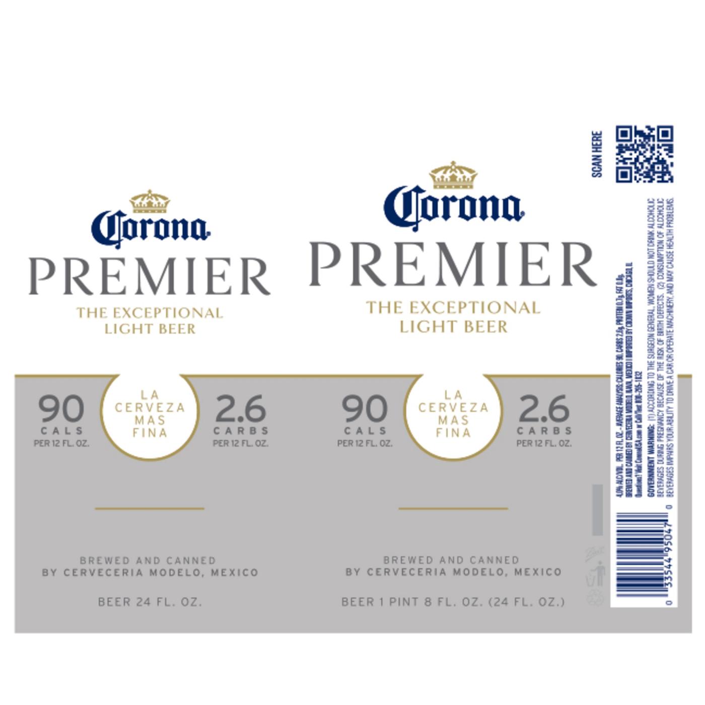 Corona Premier Mexican Lager Import Lower Calorie* Light Beer; image 7 of 9