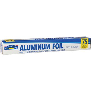 Hill Country Fare Aluminum Foil, 75 sq ft