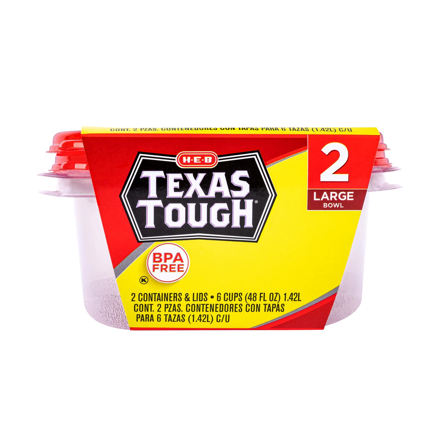 H-E-B Texas Tough Large Food Storage Container Bowls & Lids; image 1 of 5