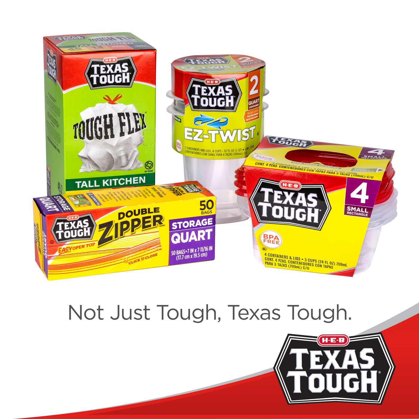 H-E-B Texas Tough Deep Square Food Storage Containers & Lids, 3 pk; image 3 of 5