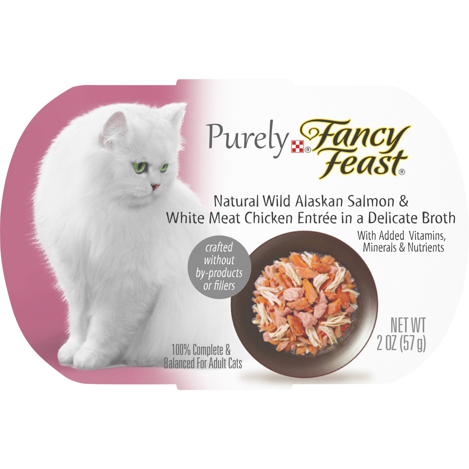 Purina Fancy Feast Purely Salmon & White Meat Chicken In Broth Cat Food