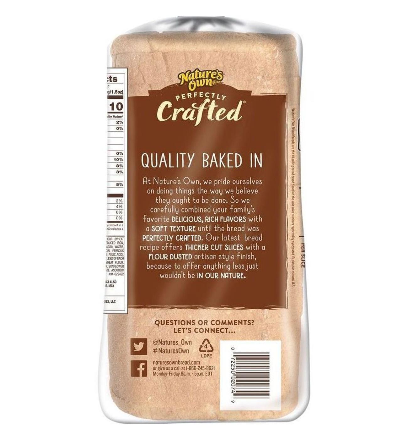 Nature's Own Perfectly Crafted Thick Sliced White Bread; image 5 of 6