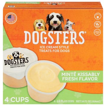 Dogsters Minte Kissably Fresh Flavor Ice Cream Dog Treats, 4 ct