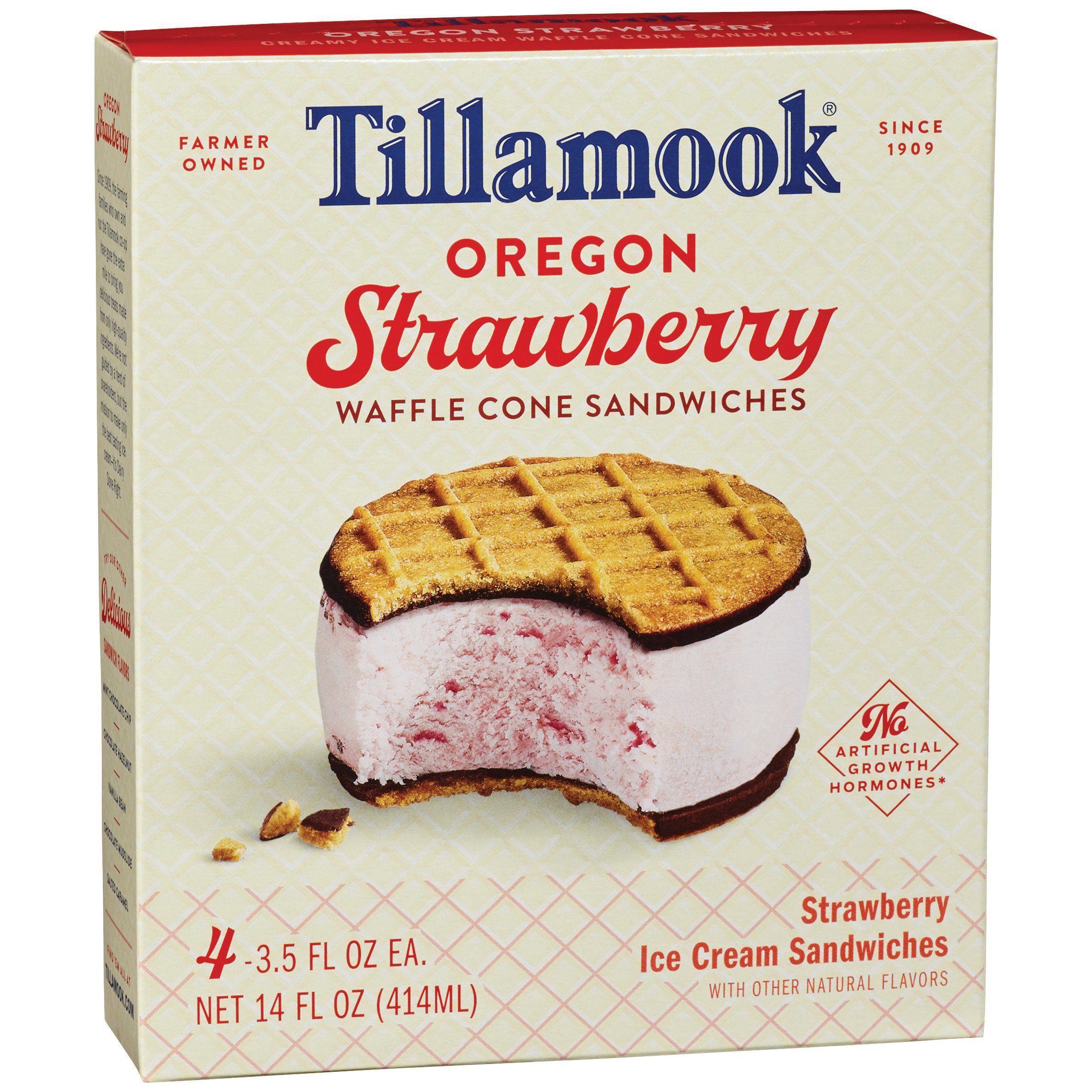 Tillamook Oregon Strawberry Ice Cream Sandwiches Shop Cones