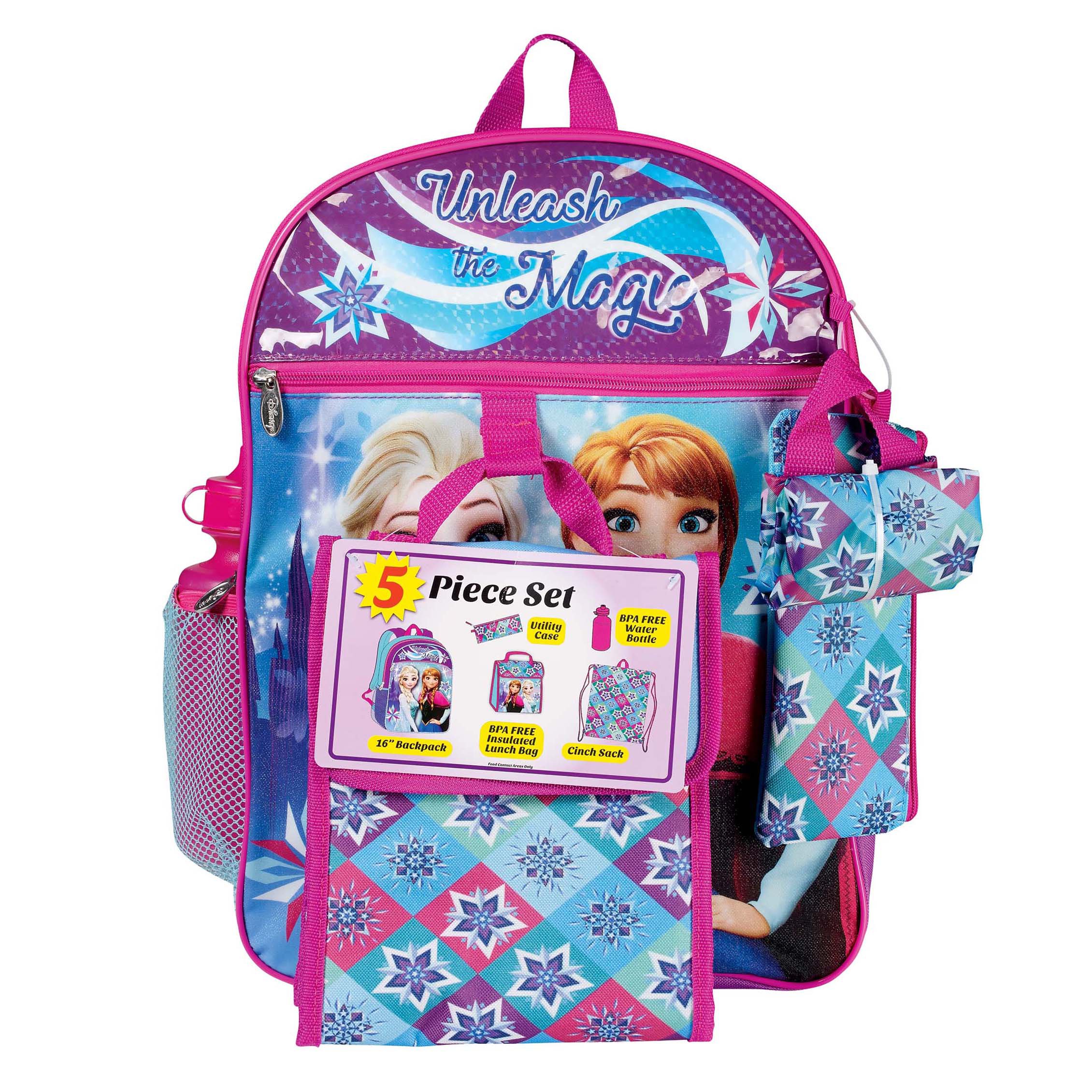 Disney Frozen 5-Piece Backpack Lunchbox Set