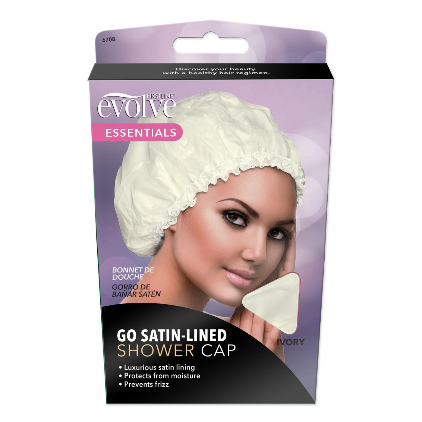 Evolve Go Satin Lined Shower Cap - Ivory; image 1 of 2