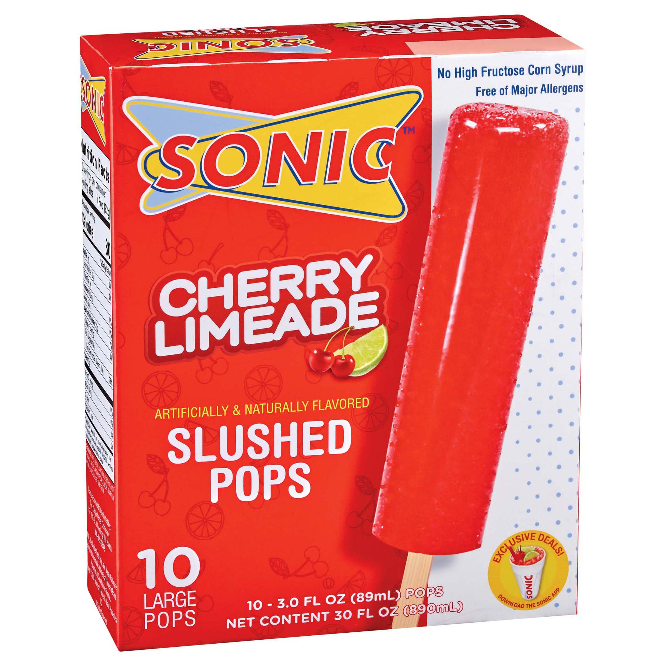 Sonic Cherry Limeade Slushed Pops Shop Bars & Pops at HEB