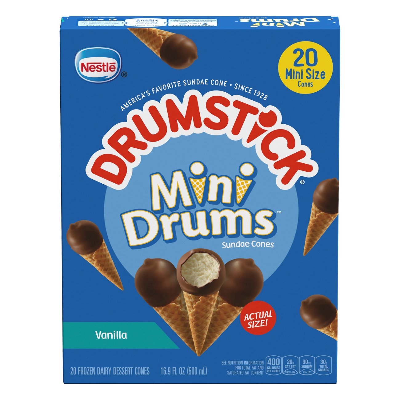 Nestle Drumstick Mini Drums Simply Dipped Vanilla Sundae Cones Shop Cones Sandwiches At H E B