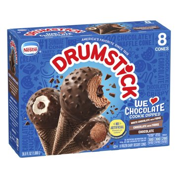 Nestle Drumstick We Love Chocolate Cookie Dipped Sundae Cones Variety Pack, 8 ct