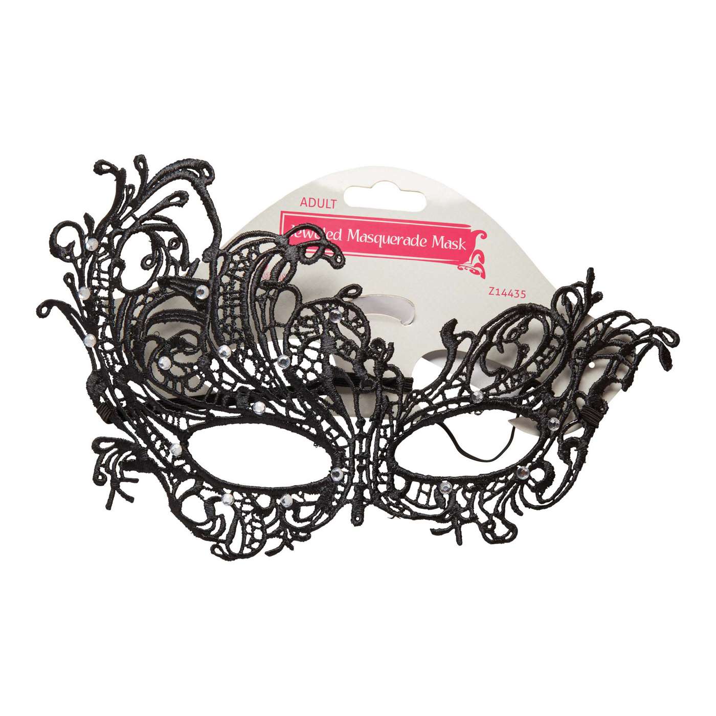 Seasons Black Jeweled Masquerade Mask; image 2 of 2