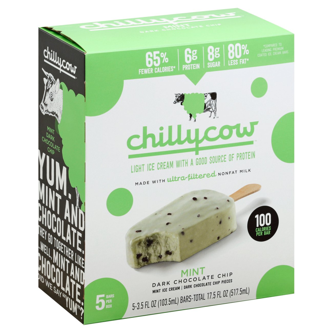 Chilly Cow Mint Chocolate Chip Bars Shop Ice Cream at HEB