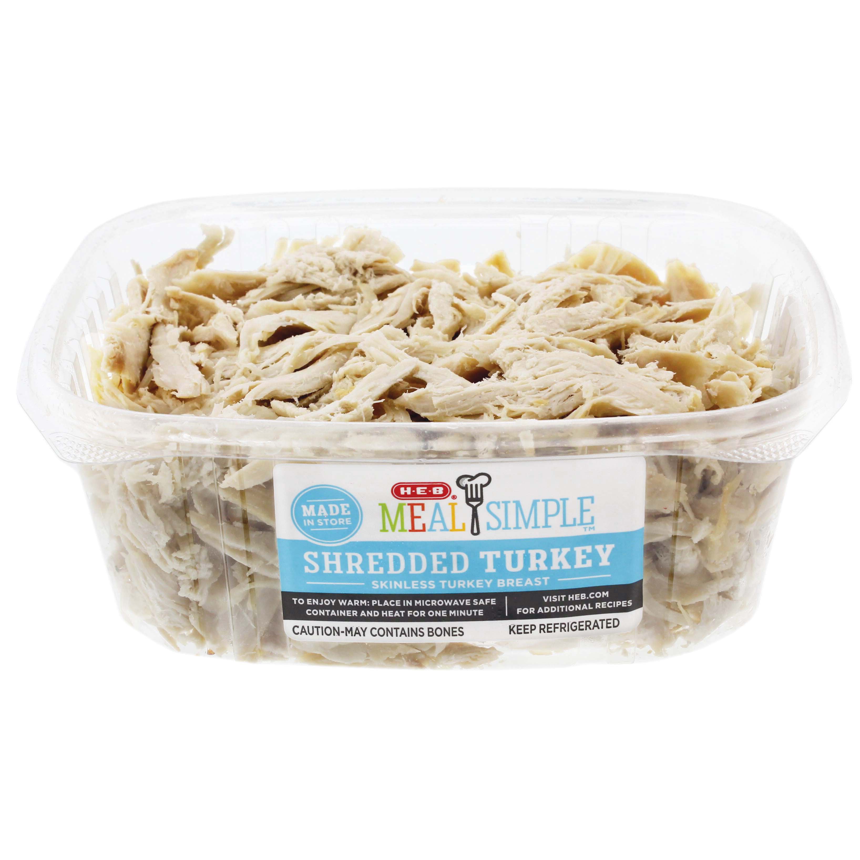 Meal Simple by H-E-B White Meat Shredded Rotisserie Chicken - Large (Sold  Cold) - Shop Entrees & Sides at H-E-B