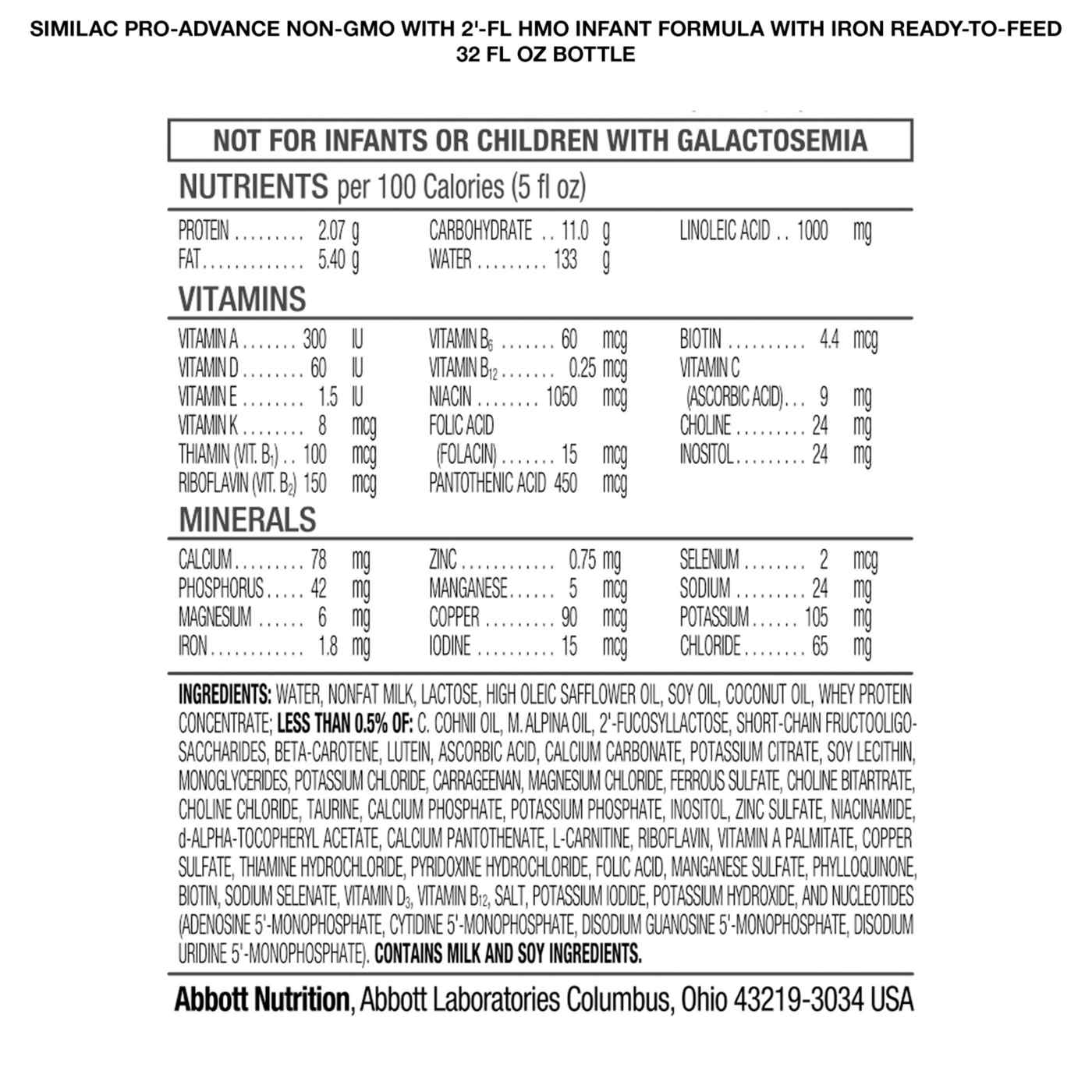 Similac Pro-Advance Milk-Based Ready-to-Feed Infant Formula with Iron; image 3 of 3