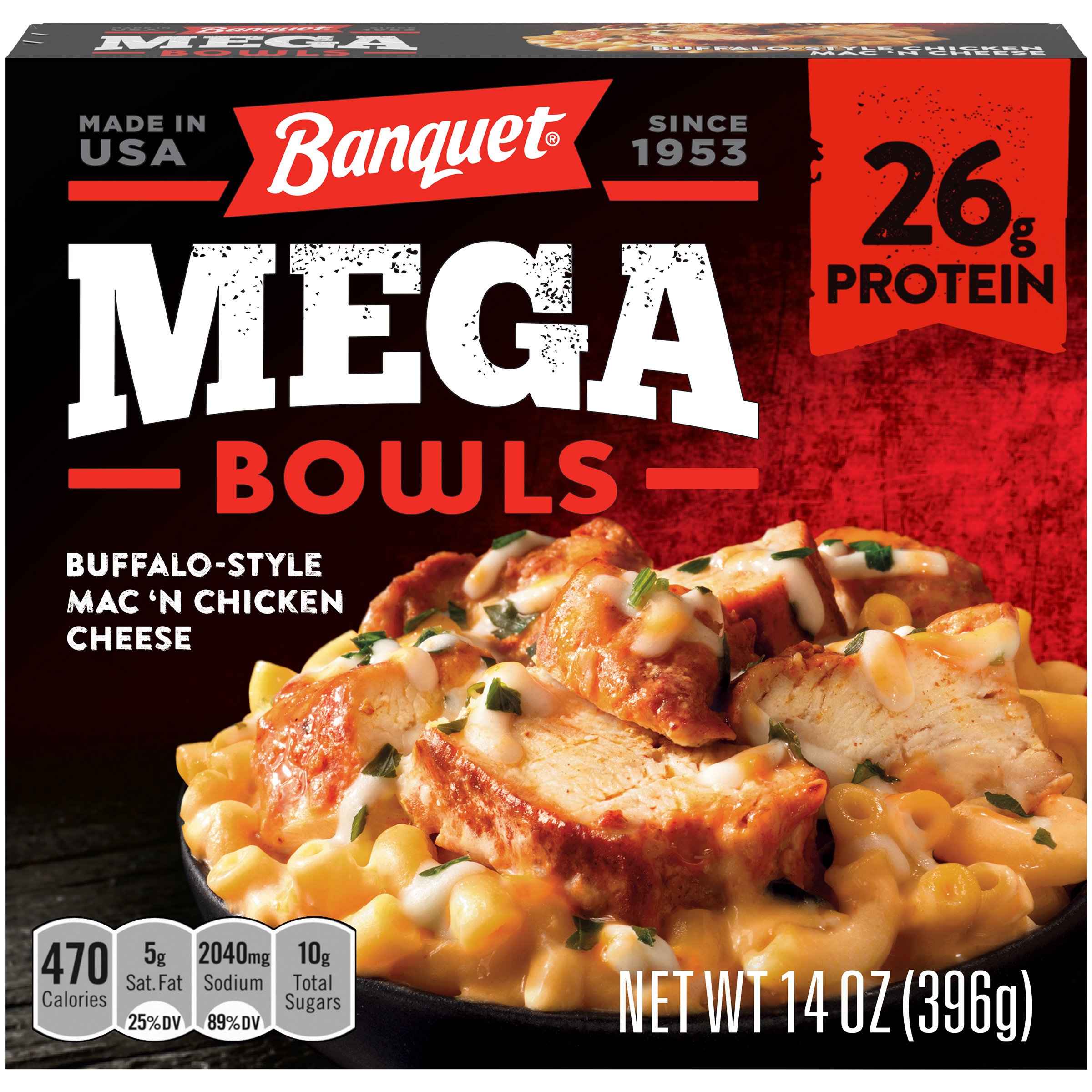 Banquet Mega Bowls 26g Protein BuffaloStyle Chicken Mac 'n Cheese